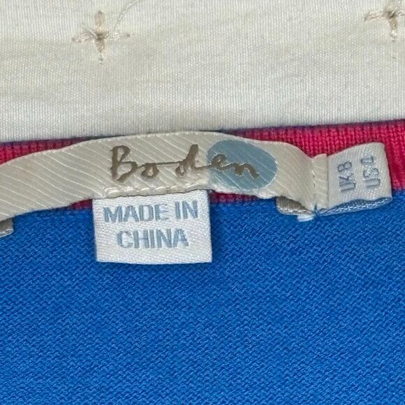 Boden Cardigan Sweater Women's 4 Royal Blue Cotton Classic - Picture 6 of 14